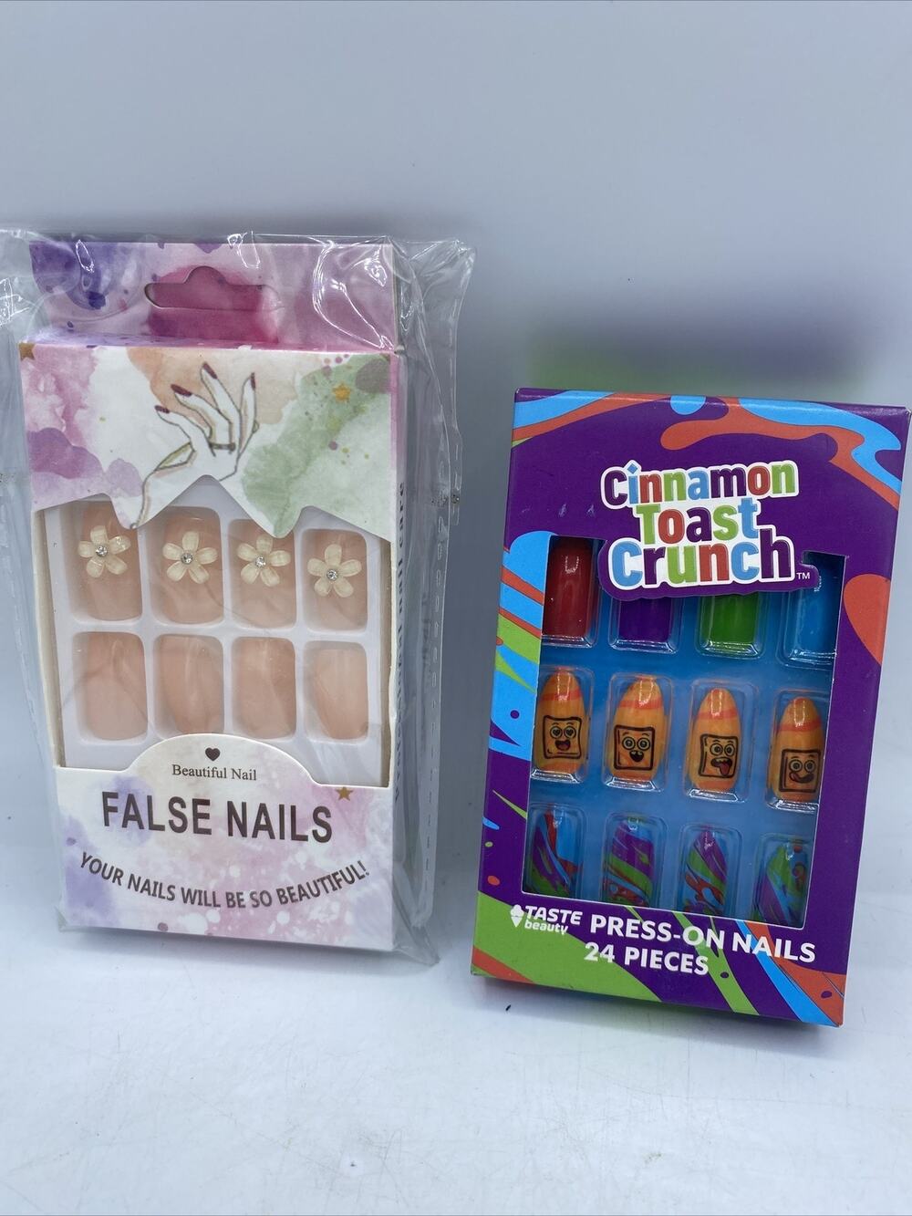 Lot Of 2-Press On Nails Cinnamon Toast Crunch Pre-Glued & Beautiful Nails NIP
